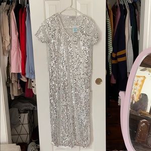 Sequence midi dress with cap sleeves. Never worn